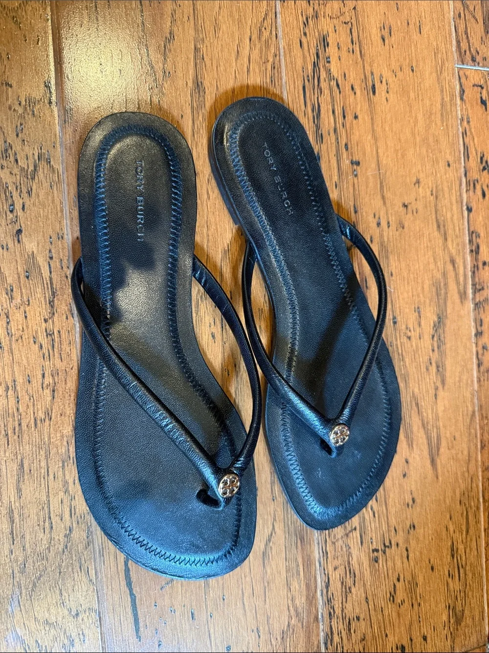 Tory Burch NEW Black Women's Flip Flop Sandals with Gold Accent